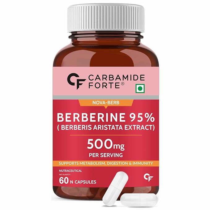 Carbamide Forte Berberis Berberine 95% with Milk Thistle & Cinnamon | Berberine Capsules 500mg | Berberine HCL Supplements | Boost Metabolism & Supports Immune Function | 60 Veg Capsule