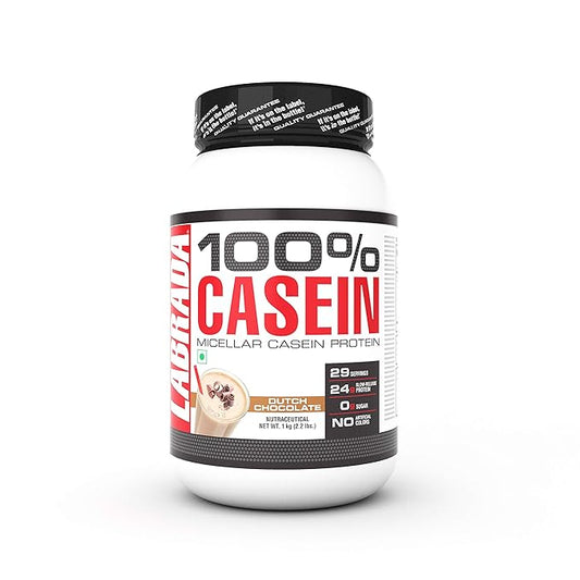 Labrada 100% CASEIN Micellar Casein Protein (24g Slow-Release Protein, 0g Sugar, No Artificial Colors, 29 Servings) - 2.2 lbs (1kg) (Dutch Chocolate)