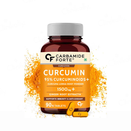 CF Curcumin with Piperine Tablets with 95% Curcuminoids | Curcuma Longa, Turmeric Powder & Ginger – 60 Veg Tablets