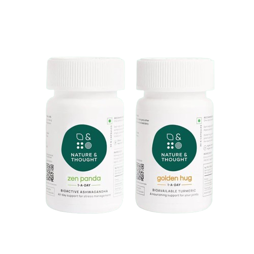 Ashwagandha and curcumin the calm mind + healthy joints combo - 30 capsules